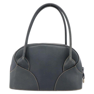 LOEWE Hand Bag Leather Navy Gold Tone Auth ep15784 - 0