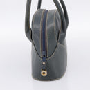 LOEWE Hand Bag Leather Navy Gold Tone Auth ep15784-3