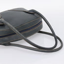 LOEWE Hand Bag Leather Navy Gold Tone Auth ep15784-7
