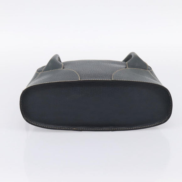 LOEWE Hand Bag Leather Navy Gold Tone Auth ep15784