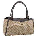 GUCCI GG Crystal Hand Bag Coated Canvas Outlet Beige Gold 327787 Auth ep15785-1
