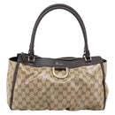 GUCCI GG Crystal Hand Bag Coated Canvas Outlet Beige Gold 327787 Auth ep15785-2