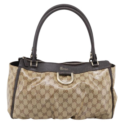 GUCCI GG Crystal Hand Bag Coated Canvas Outlet Beige Gold 327787 Auth ep15785 - 0