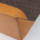 CELINE Macadam Hand Bag PVC Leather Brown Gold Tone Auth ep15786-15