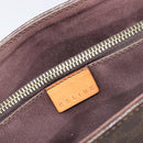 CELINE Macadam Hand Bag PVC Leather Brown Gold Tone Auth ep15786-17
