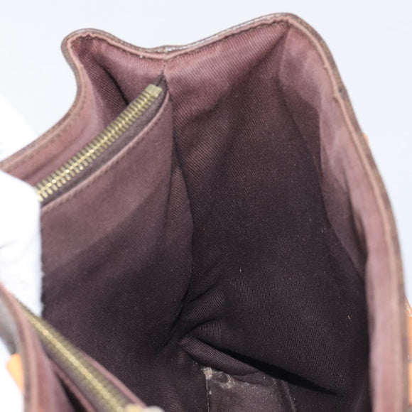 CELINE Macadam Hand Bag PVC Leather Brown Gold Tone Auth ep15786