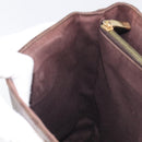 CELINE Macadam Hand Bag PVC Leather Brown Gold Tone Auth ep15786-19