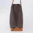 CELINE Macadam Hand Bag PVC Leather Brown Gold Tone Auth ep15786-3