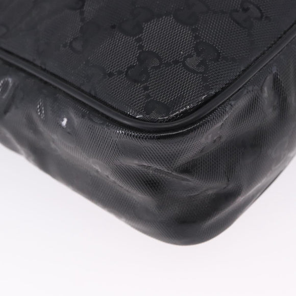 GUCCI GG Implementation Shoulder Bag PVC Black Silver 233268 Auth ep15789