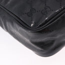 GUCCI GG Implementation Shoulder Bag PVC Black Silver 233268 Auth ep15789-15
