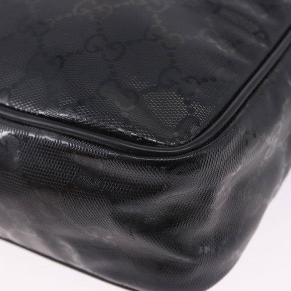 GUCCI GG Implementation Shoulder Bag PVC Black Silver 233268 Auth ep15789