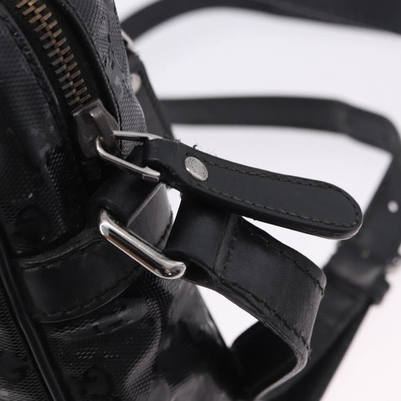 GUCCI GG Implementation Shoulder Bag PVC Black Silver 233268 Auth ep15789