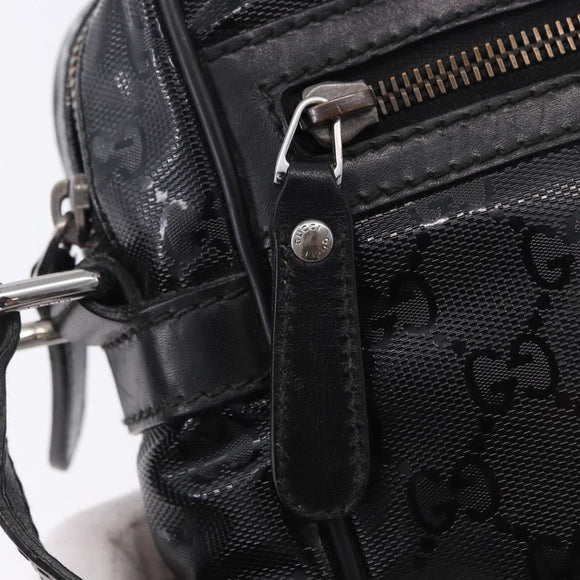 GUCCI GG Implementation Shoulder Bag PVC Black Silver 233268 Auth ep15789