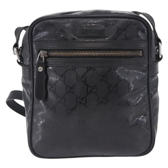 GUCCI GG Implementation Shoulder Bag PVC Black Silver 233268 Auth ep15789