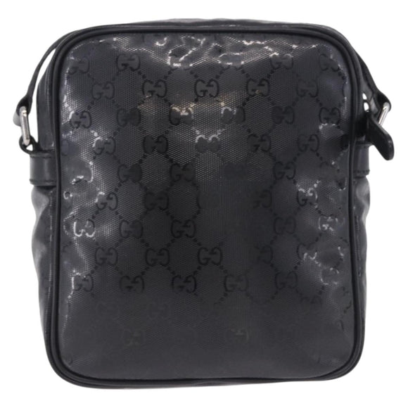 GUCCI GG Implementation Shoulder Bag PVC Black Silver 233268 Auth ep15789