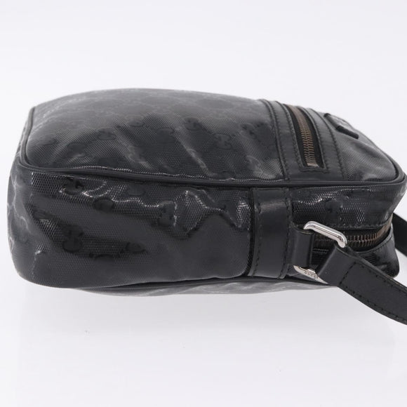 GUCCI GG Implementation Shoulder Bag PVC Black Silver 233268 Auth ep15789