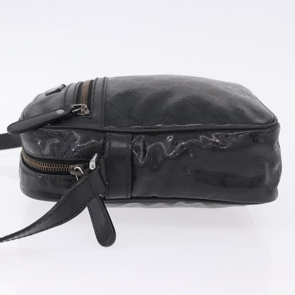 GUCCI GG Implementation Shoulder Bag PVC Black Silver 233268 Auth ep15789
