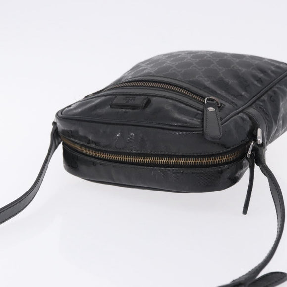 GUCCI GG Implementation Shoulder Bag PVC Black Silver 233268 Auth ep15789