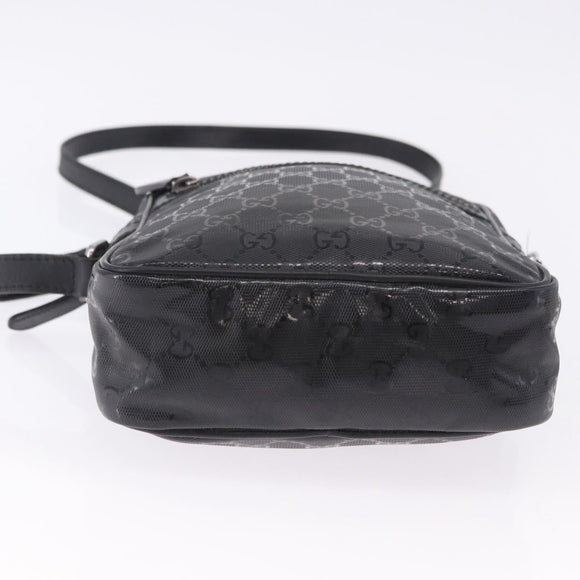 GUCCI GG Implementation Shoulder Bag PVC Black Silver 233268 Auth ep15789