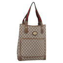 GUCCI Plus Hand Bag PVC Leather Beige Gold Tone Auth ep15790-1