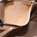 GUCCI Plus Hand Bag PVC Leather Beige Gold Tone Auth ep15790-21