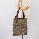 GUCCI Plus Hand Bag PVC Leather Beige Gold Tone Auth ep15790-22