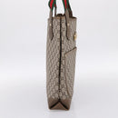 GUCCI Plus Hand Bag PVC Leather Beige Gold Tone Auth ep15790-3