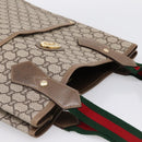 GUCCI Plus Hand Bag PVC Leather Beige Gold Tone Auth ep15790-6