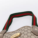 GUCCI Plus Hand Bag PVC Leather Beige Gold Tone Auth ep15790-8