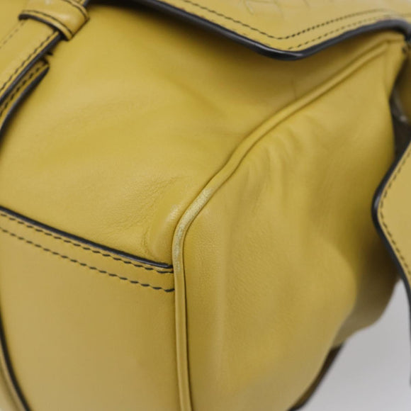 BOTTEGA VENETA INTRECCIATO Hand Bag Leather Yellow Auth ep15794V