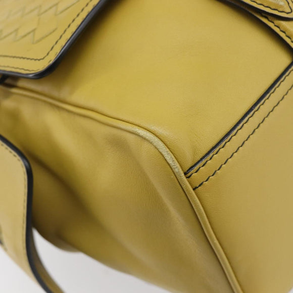 BOTTEGA VENETA INTRECCIATO Hand Bag Leather Yellow Auth ep15794V