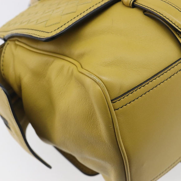 BOTTEGA VENETA INTRECCIATO Hand Bag Leather Yellow Auth ep15794V
