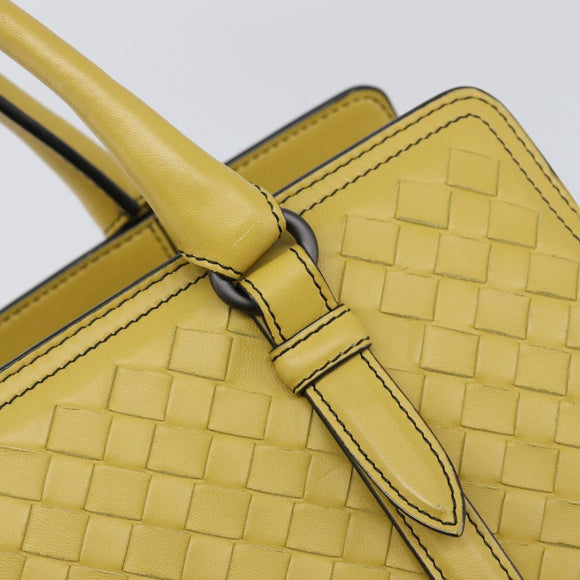 BOTTEGA VENETA INTRECCIATO Hand Bag Leather Yellow Auth ep15794V