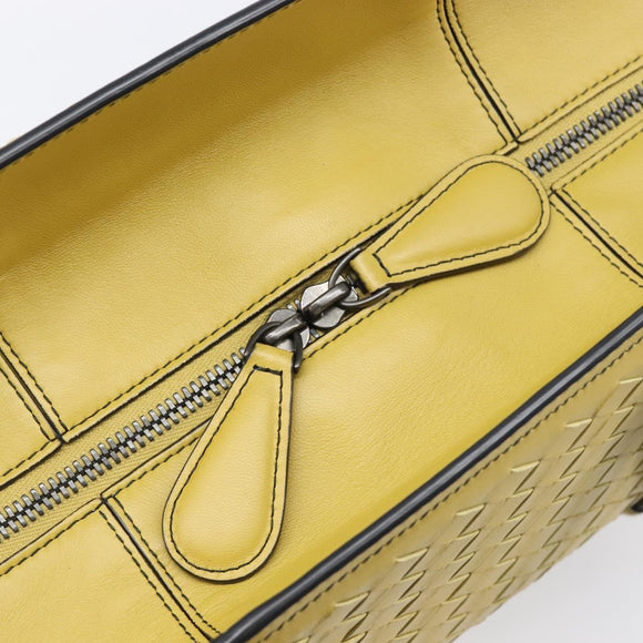 BOTTEGA VENETA INTRECCIATO Hand Bag Leather Yellow Auth ep15794V