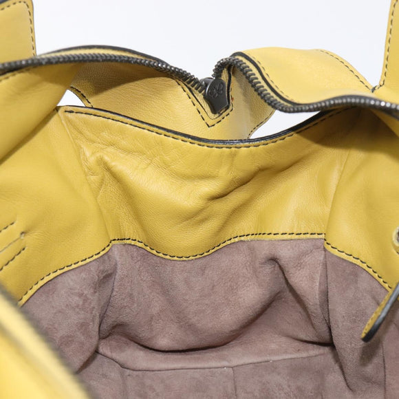 BOTTEGA VENETA INTRECCIATO Hand Bag Leather Yellow Auth ep15794V
