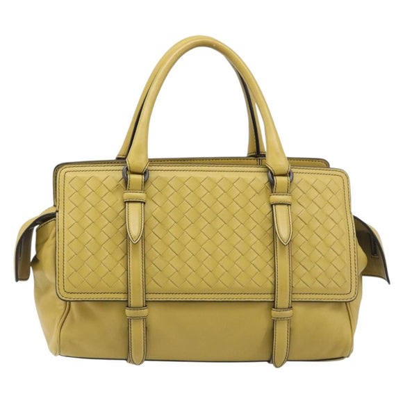 BOTTEGA VENETA INTRECCIATO Hand Bag Leather Yellow Auth ep15794V
