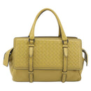 BOTTEGA VENETA INTRECCIATO Hand Bag Leather Yellow Auth ep15794V-3
