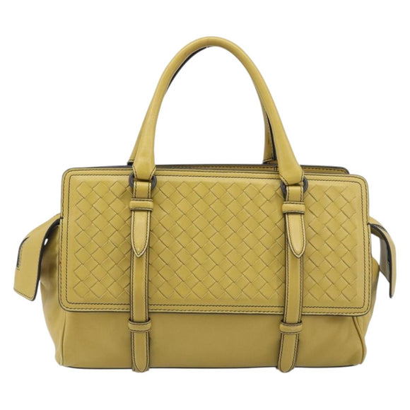 BOTTEGA VENETA INTRECCIATO Hand Bag Leather Yellow Auth ep15794V