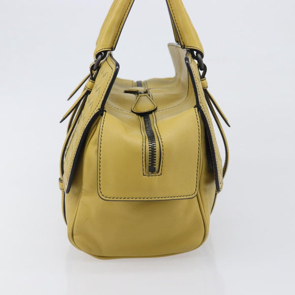 BOTTEGA VENETA INTRECCIATO Hand Bag Leather Yellow Auth ep15794V