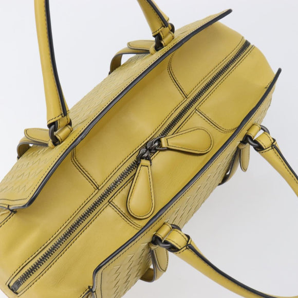 BOTTEGA VENETA INTRECCIATO Hand Bag Leather Yellow Auth ep15794V