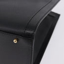 GUCCI Bamboo Hand Bag Leather Black Gold Tone 02 123 0260 Auth ep15795-16