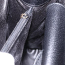 GUCCI Bamboo Hand Bag Leather Black Gold Tone 02 123 0260 Auth ep15795-20