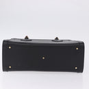 GUCCI Bamboo Hand Bag Leather Black Gold Tone 02 123 0260 Auth ep15795-5