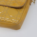 Christian Dior Canage Chain Shoulder Bag Patent Yellow Gold Tone Auth ep15798-10