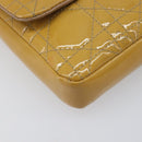 Christian Dior Canage Chain Shoulder Bag Patent Yellow Gold Tone Auth ep15798-11