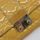 Christian Dior Canage Chain Shoulder Bag Patent Yellow Gold Tone Auth ep15798-15