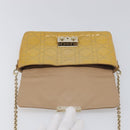 Christian Dior Canage Chain Shoulder Bag Patent Yellow Gold Tone Auth ep15798-17