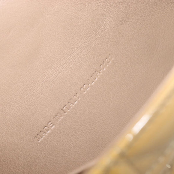 Christian Dior Canage Chain Shoulder Bag Patent Yellow Gold Tone Auth ep15798