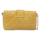Christian Dior Canage Chain Shoulder Bag Patent Yellow Gold Tone Auth ep15798-3