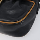 CELINE Shoulder Bag Leather Black Gold Tone Auth ep15799-9